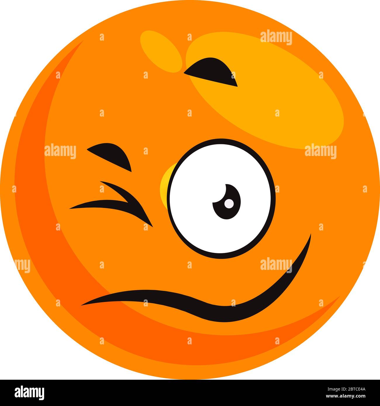 Winking emoji, illustration, vector on white background Stock Vector