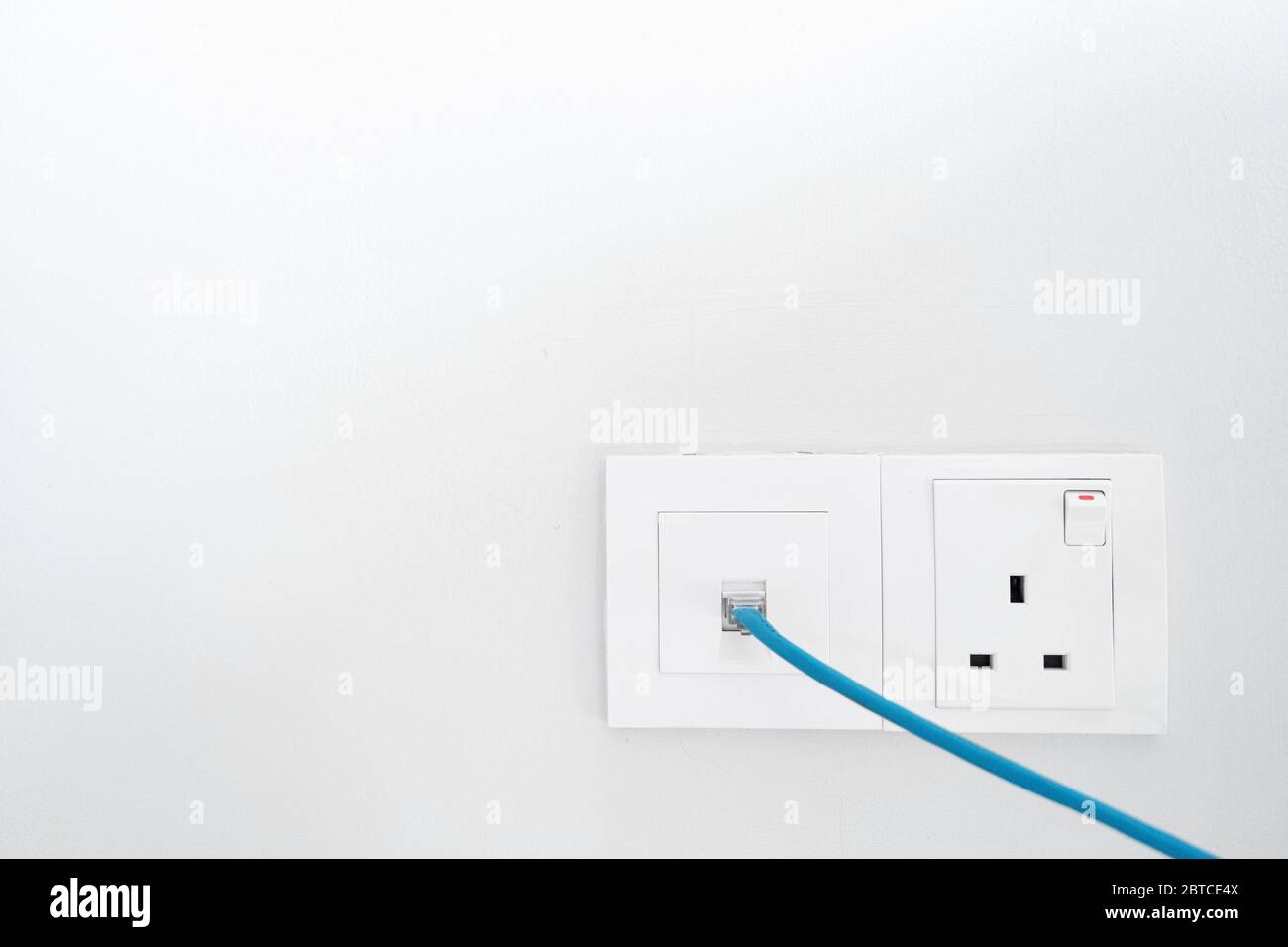 Power socket and Internet socket. Socket Malaysian type. Socket with ...