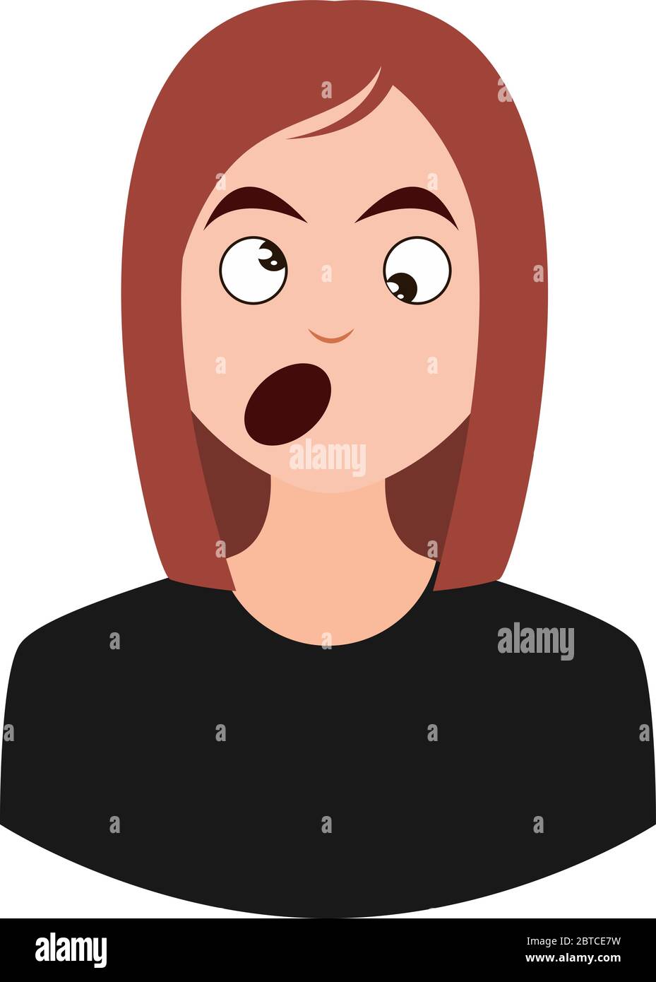 Silly girl, illustration, vector on white background Stock Vector Image
