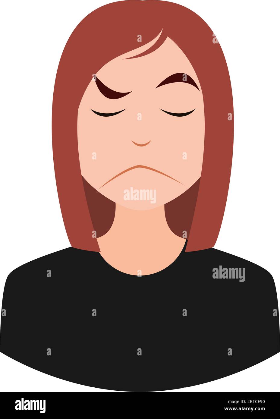 Angry woman, illustration, vector on white background Stock Vector