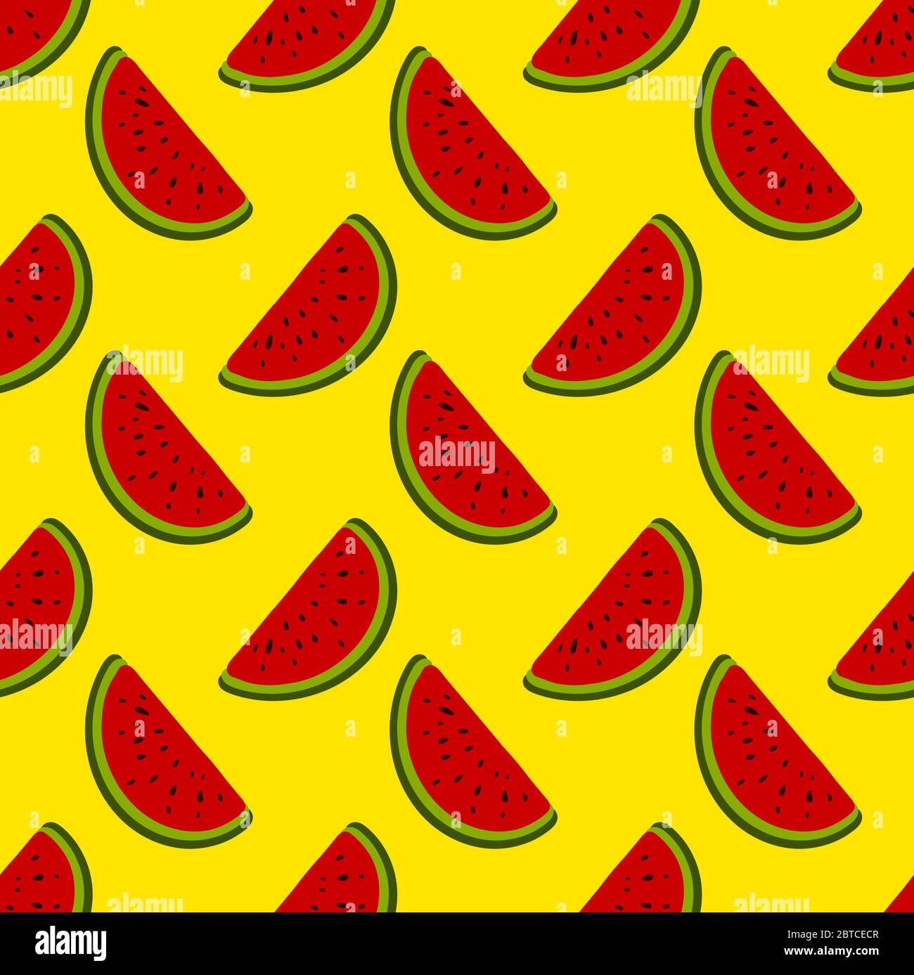 Watermelon pieces pattern , illustration, vector on white background ...