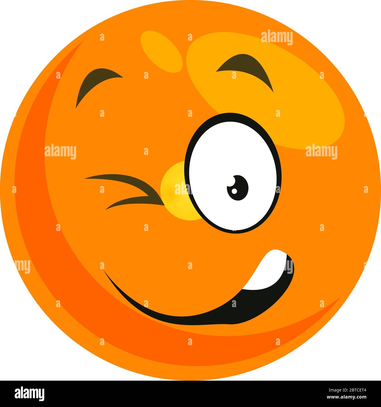 Winking smiley, illustration, vector on white background Stock Vector