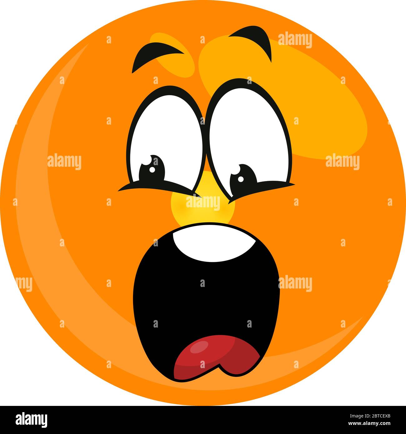 Emoticon face in horror. The frightened smiley screams in fear. Panic  emoticon. Emoji hair stood on end with fear. Vector illustration Stock  Vector Image & Art - Alamy