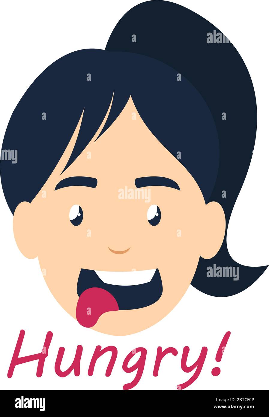 Hungry girl, illustration, vector on white background Stock Vector Image &  Art - Alamy