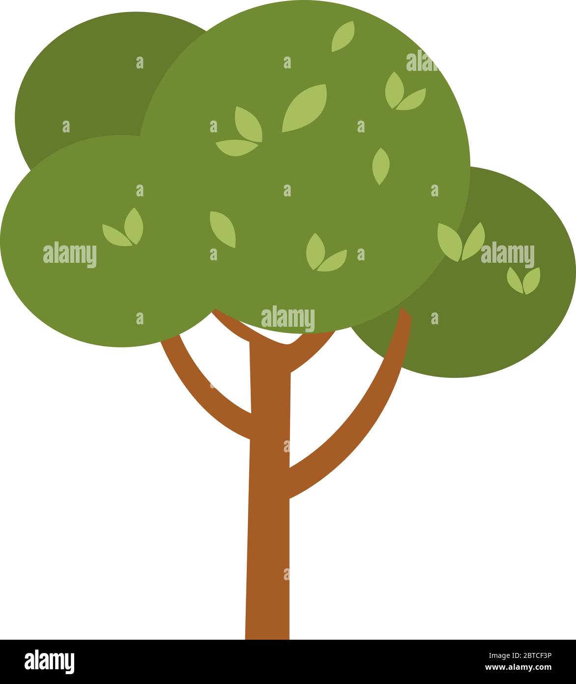 Green tree, illustration, vector on white background Stock Vector Image ...