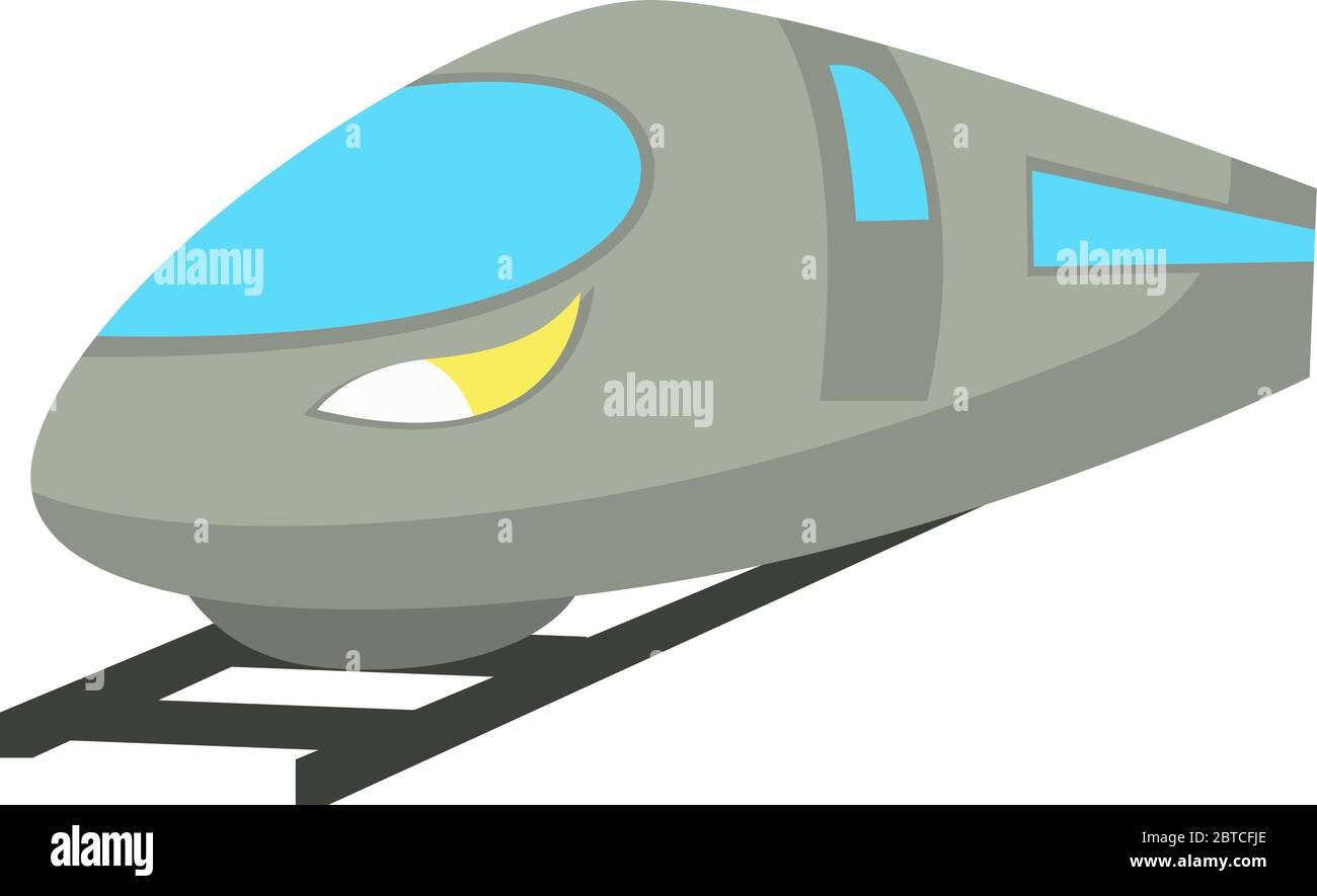 Fast train, illustration, vector on white background Stock Vector