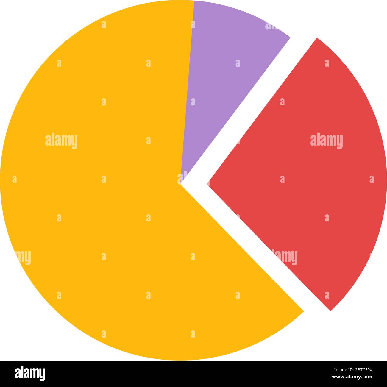 Pie charts, illustration, vector on white background Stock Vector