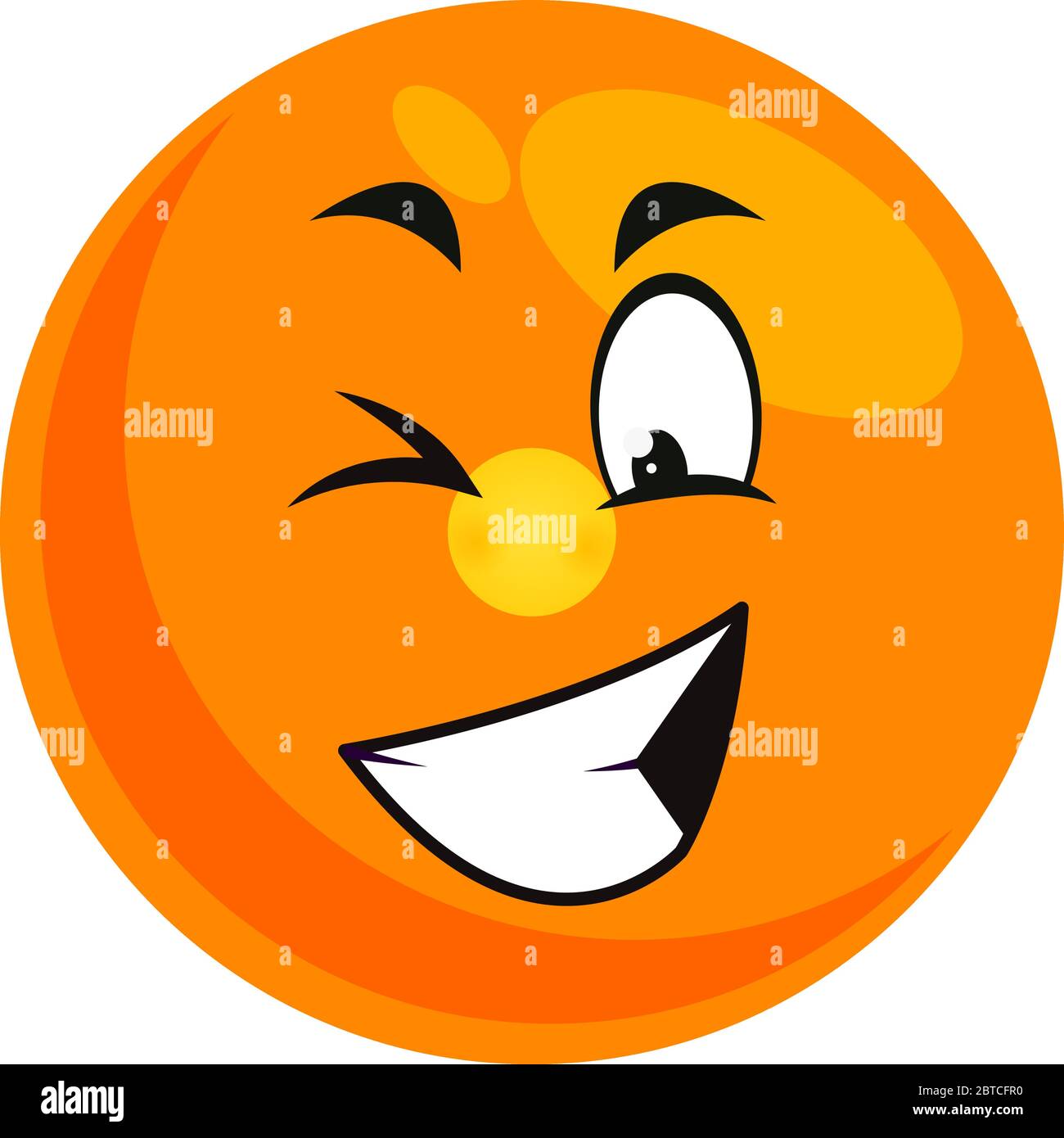 Winking emoji, illustration, vector on white background Stock Vector