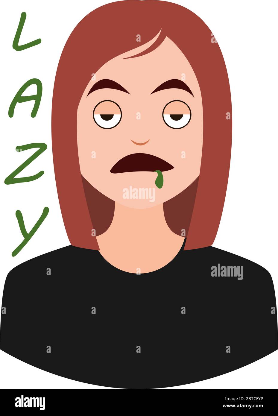 Lazy girl emoji, illustration, vector on white background Stock Vector  Image & Art - Alamy