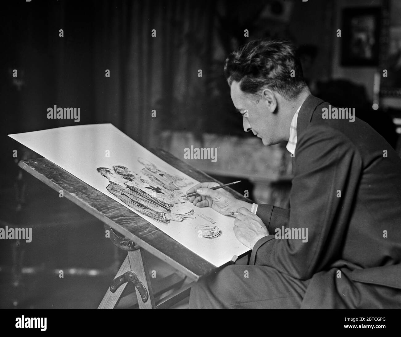 illustrator and artist James Montgomery Flagg at work ca. 19101915