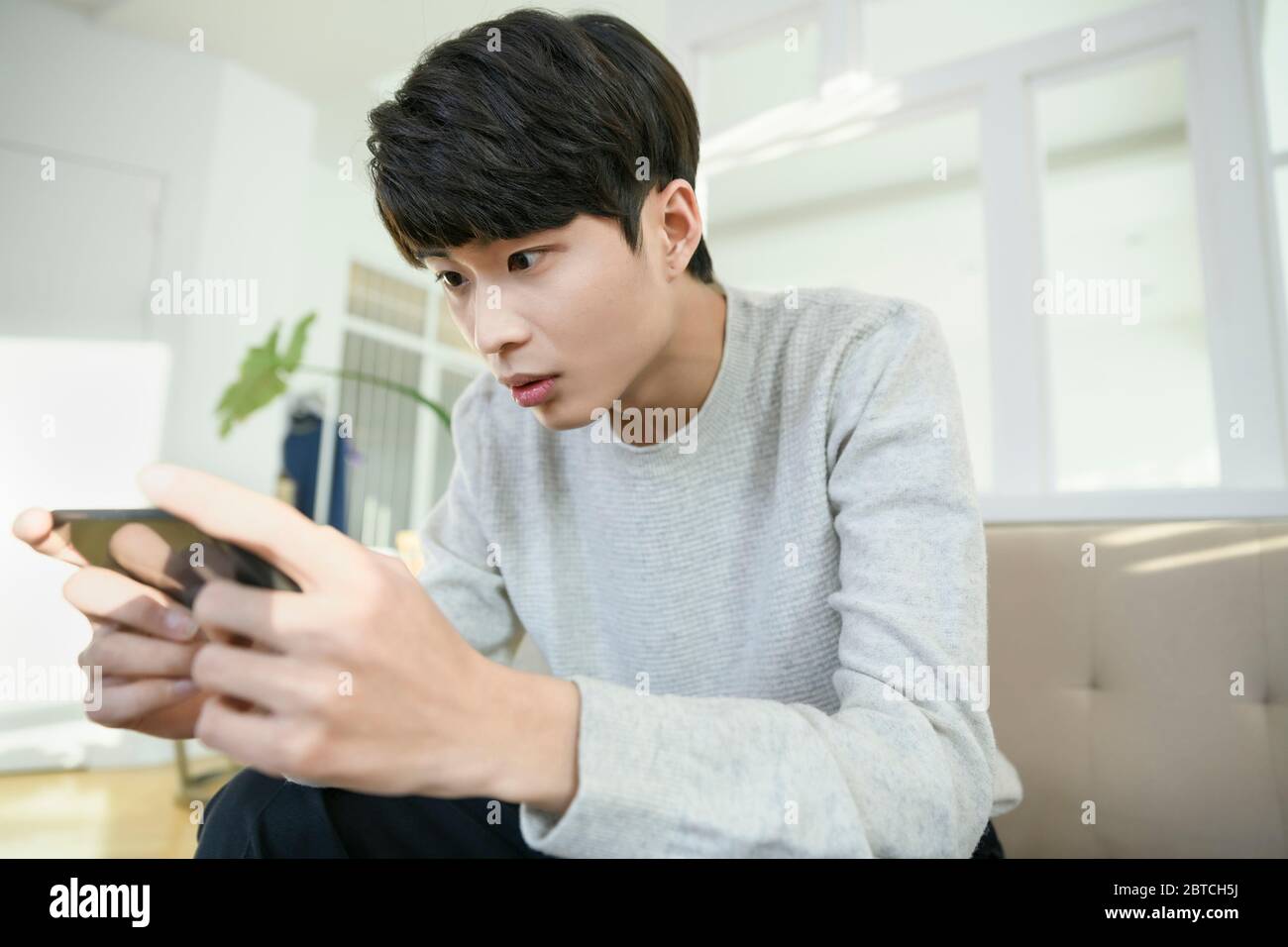Single life concept, young cheerful Asian man's daily life 366 Stock ...