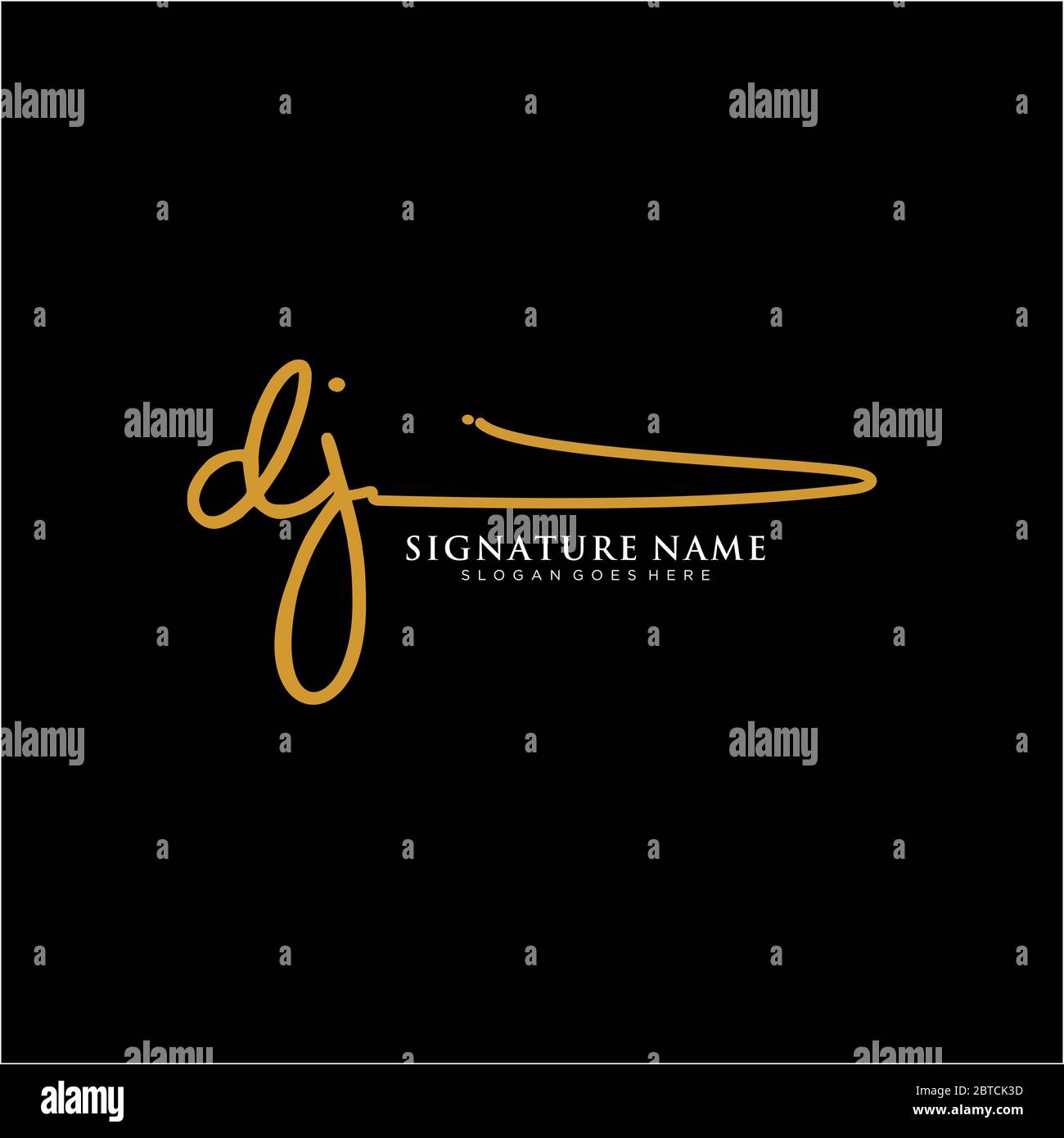 Initials DJ signature logo. Handwriting logovector templates. Logo for