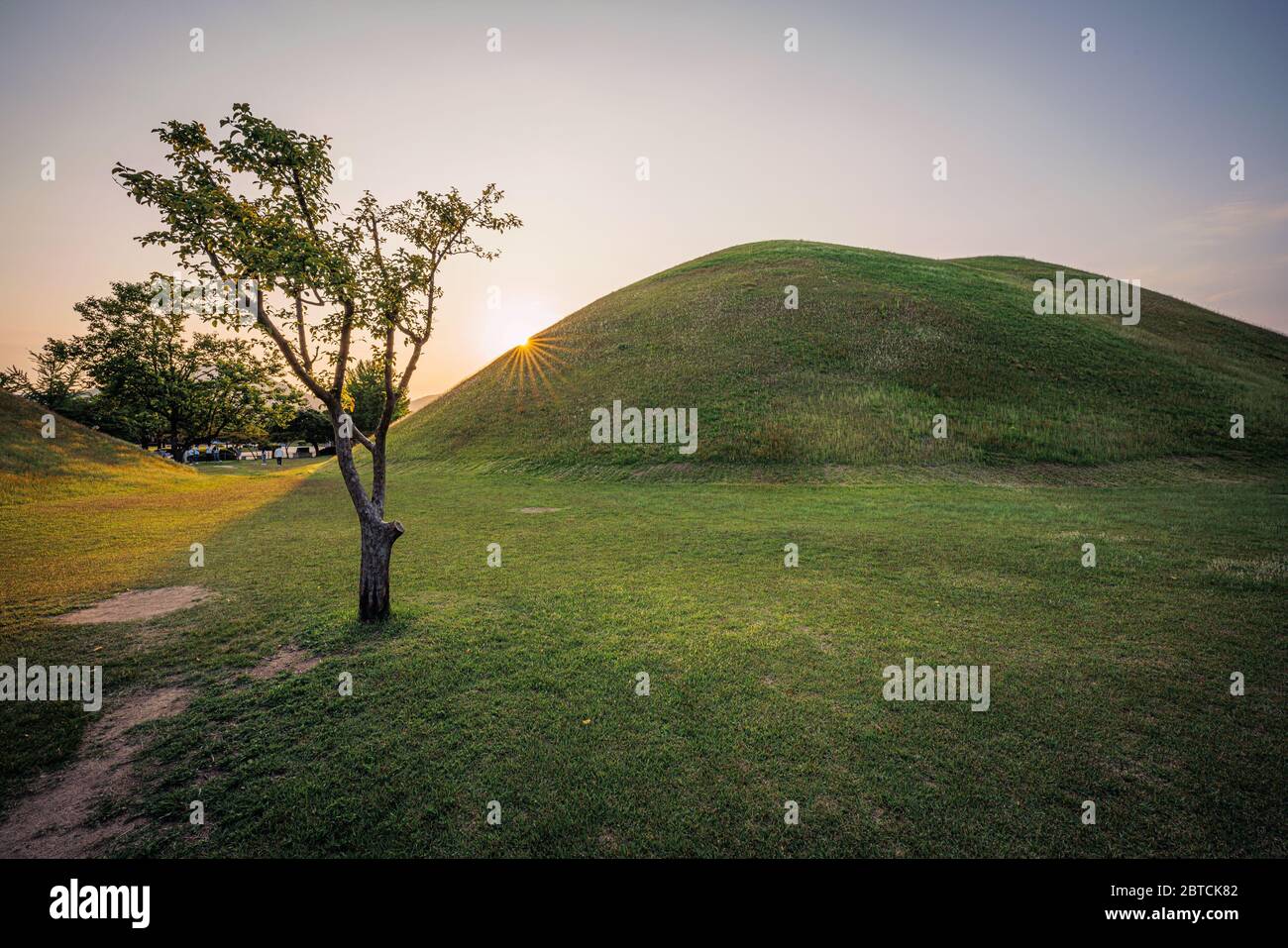 Gyeongju, South Korea - 22 May 2020: There are a number of Tomb complexes in Gyeongju where royal families have been buried over the centuries, at the Stock Photo