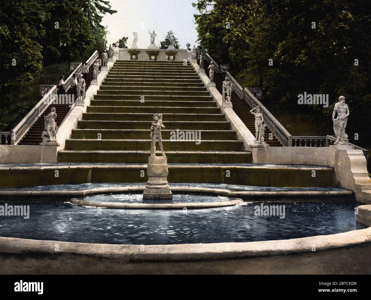 Peterhof golden stair, St. Petersburg, Russia ca. 1890-1900 Stock Photo ...