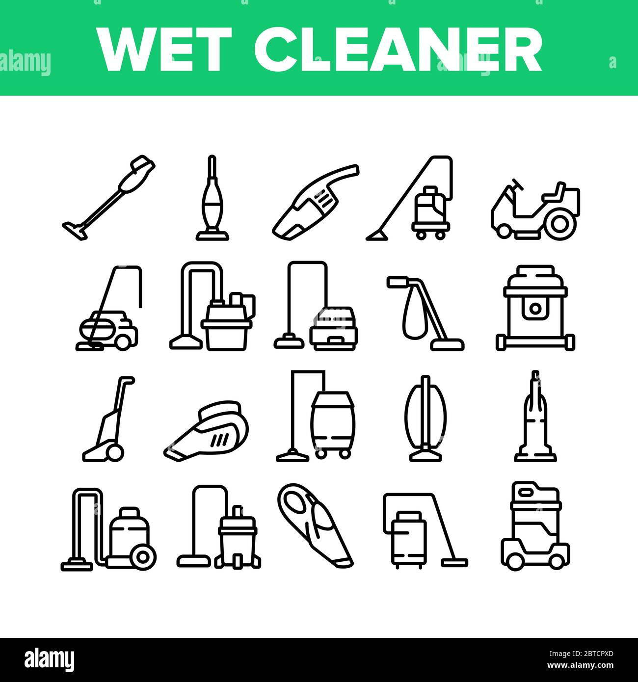 Wet Vacuum Cleaner Collection Icons Set Vector Stock Vector Image & Art ...