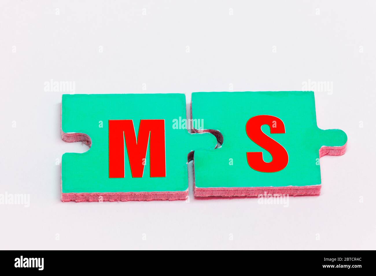 puzzle pieces with the abbreviation MS Stock Photo