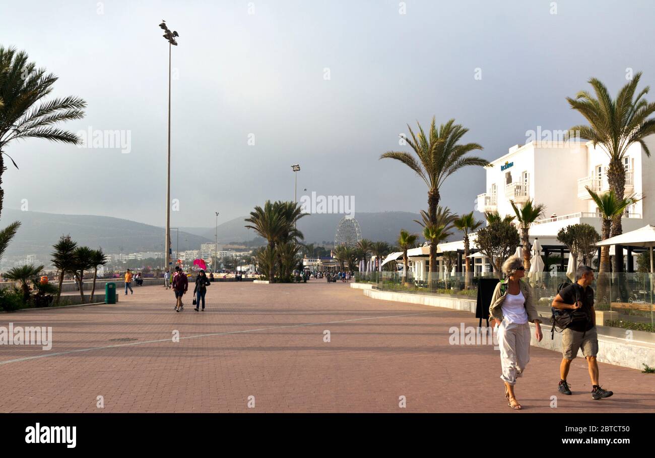Coastal Promenade in Agadir, Morocco Stock Photo