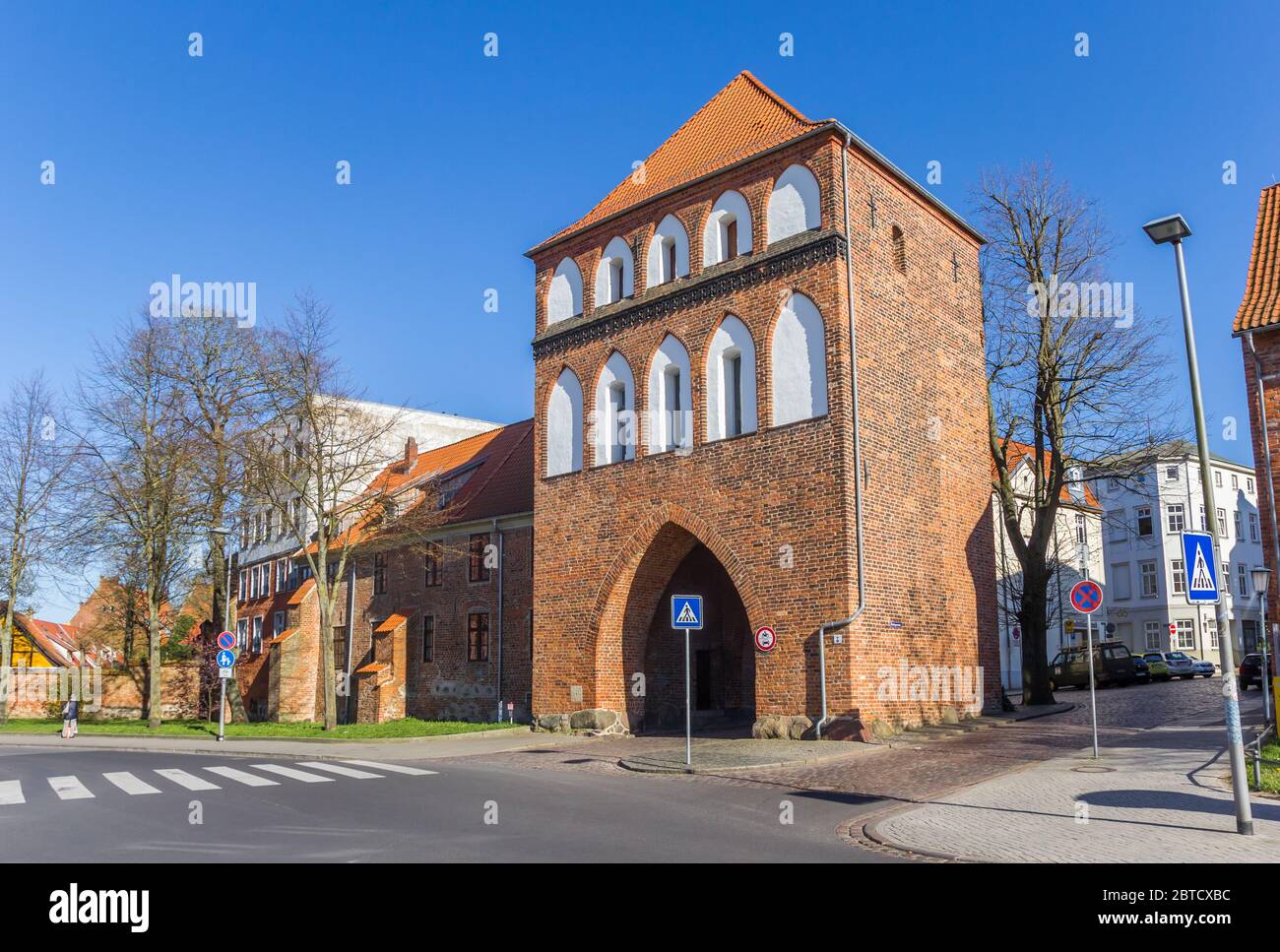 Historic Kniepertor city gate in Stralsund, Germany Stock Photo