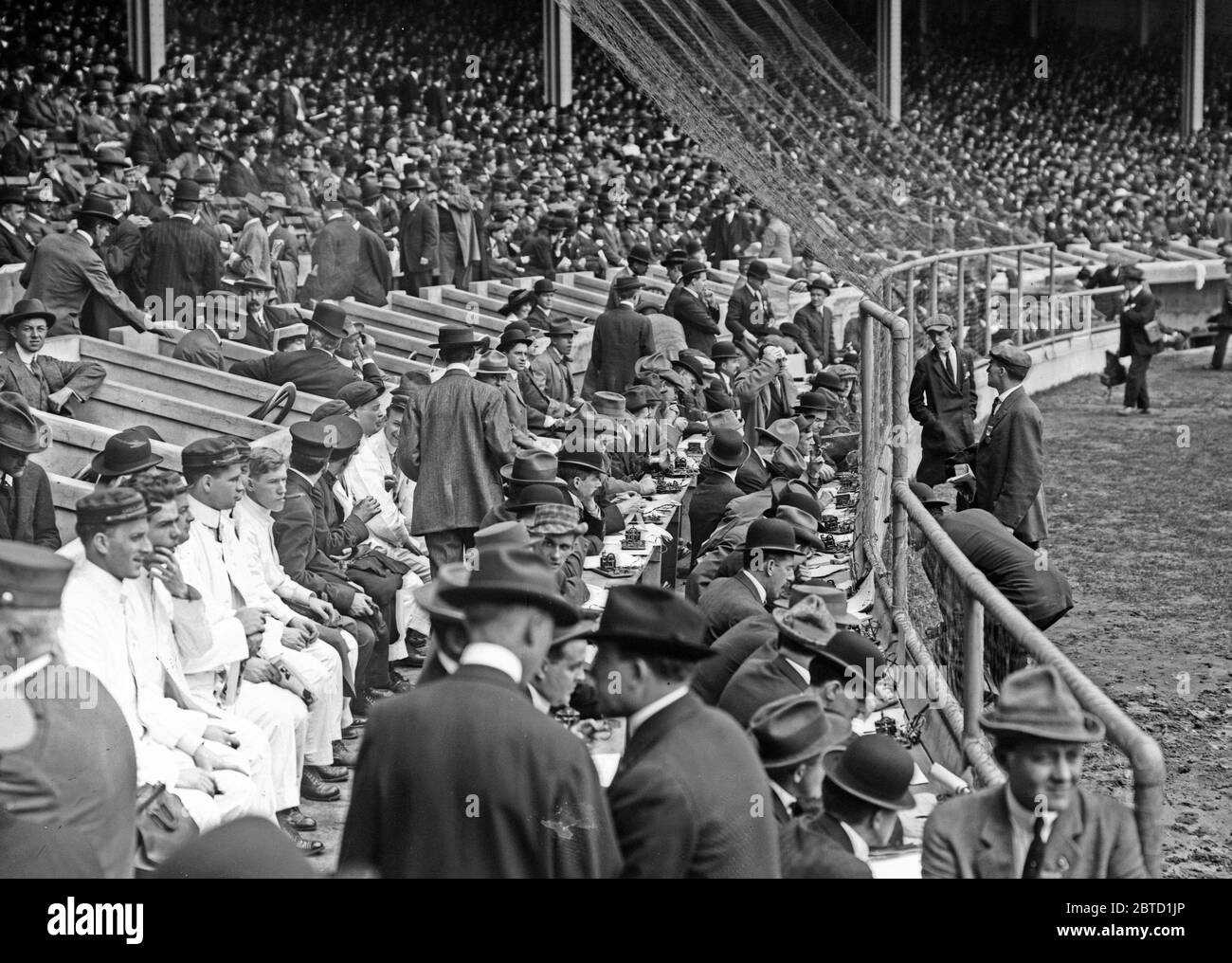 Telegraphers at Polo Grounds, World Series, 1912 Stock Photo