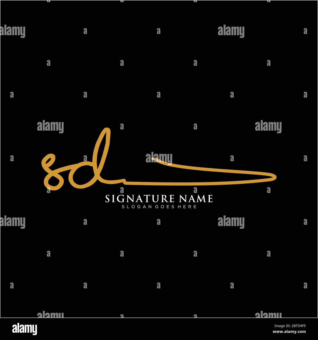 Initials SD signature logo. Handwriting logovector templates. Logo for