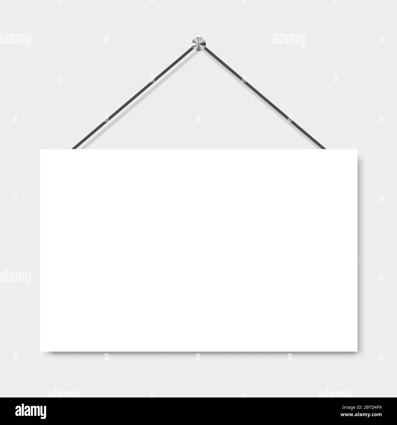 Blank banner or poster. Paper background. Vector illustration. Hanging  white photo frame Stock Vector Image & Art - Alamy