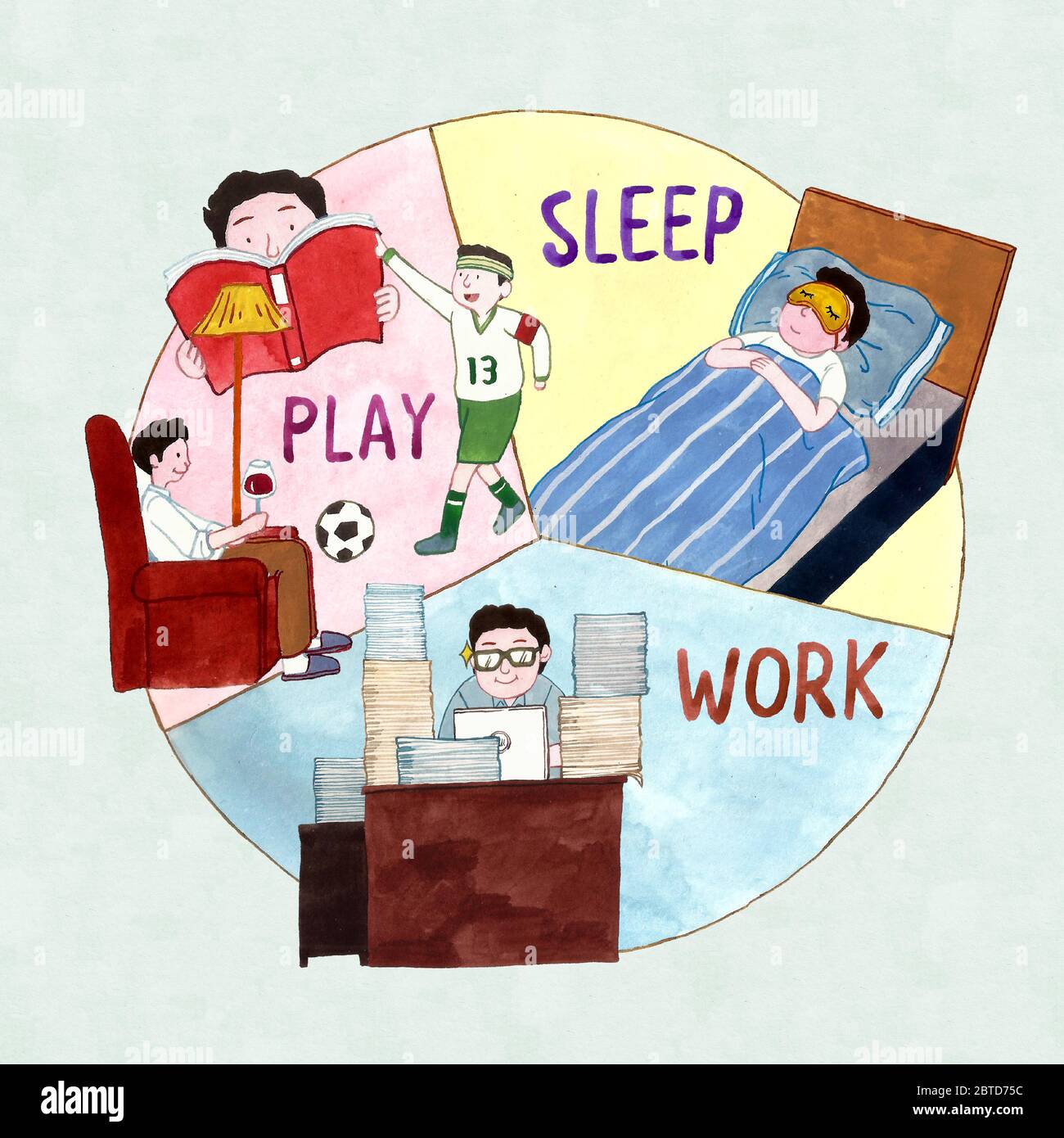 Work and life balance concept cartoon illustration 004 Stock Vector ...