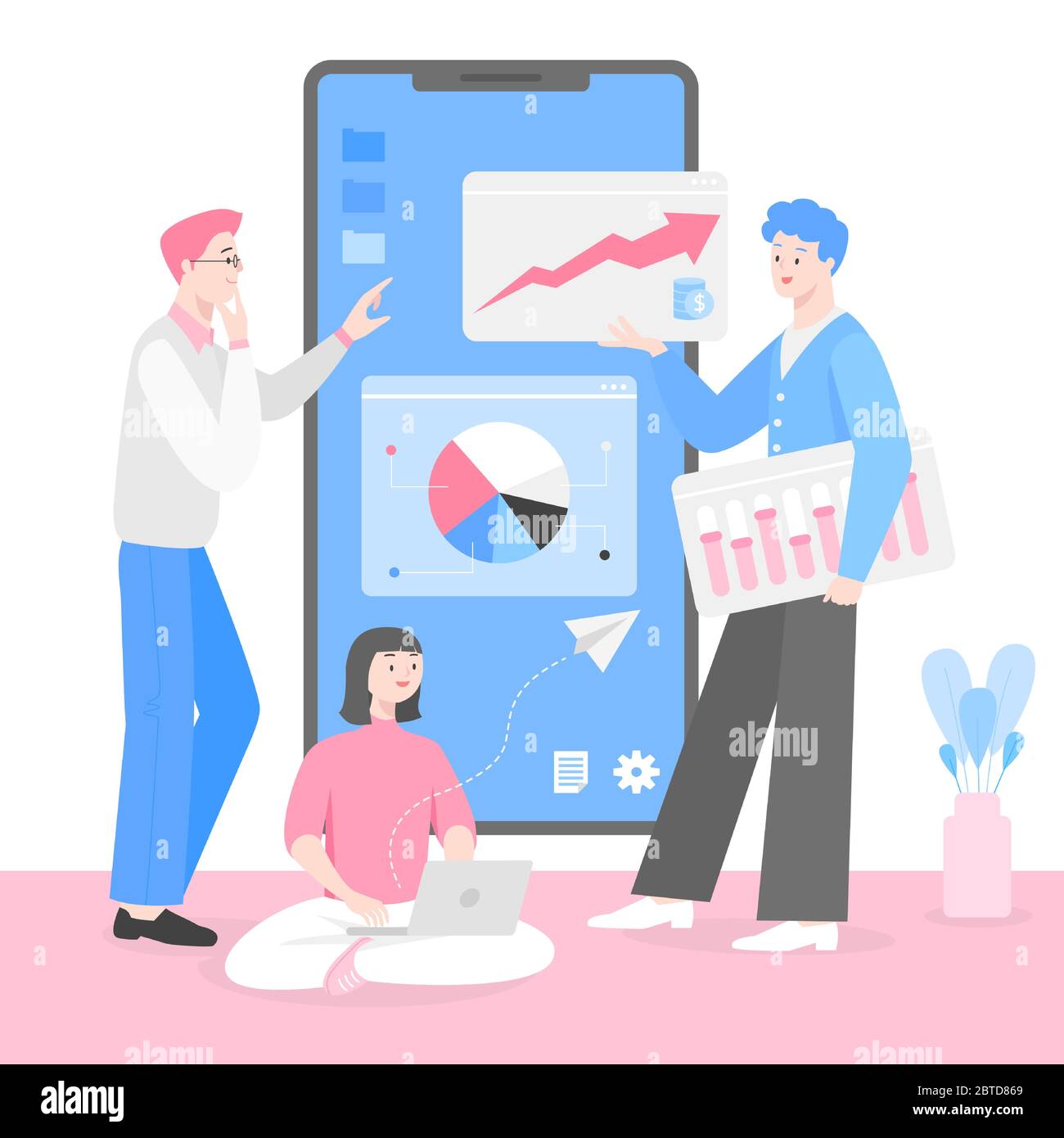 Business people, discussion, meeting, teamwork concept illustration 010 Stock Vector