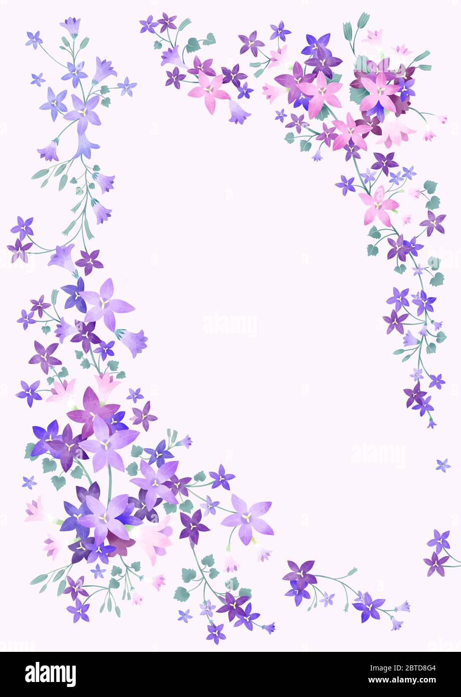 Beautiful floral frame design. Spring flowers background illustration ...