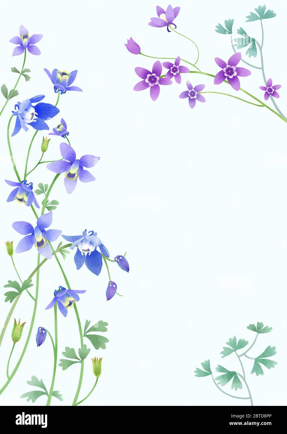 Beautiful floral frame design. Spring flowers background illustration ...