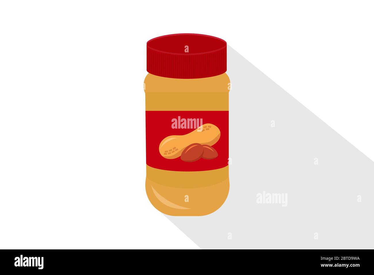 Vector peanut butter bottle icon, flat design Stock Vector