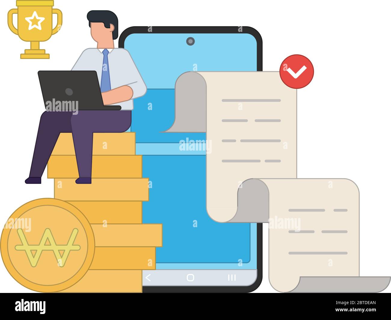 Daily life and work concept flat design illustration 026 Stock Vector