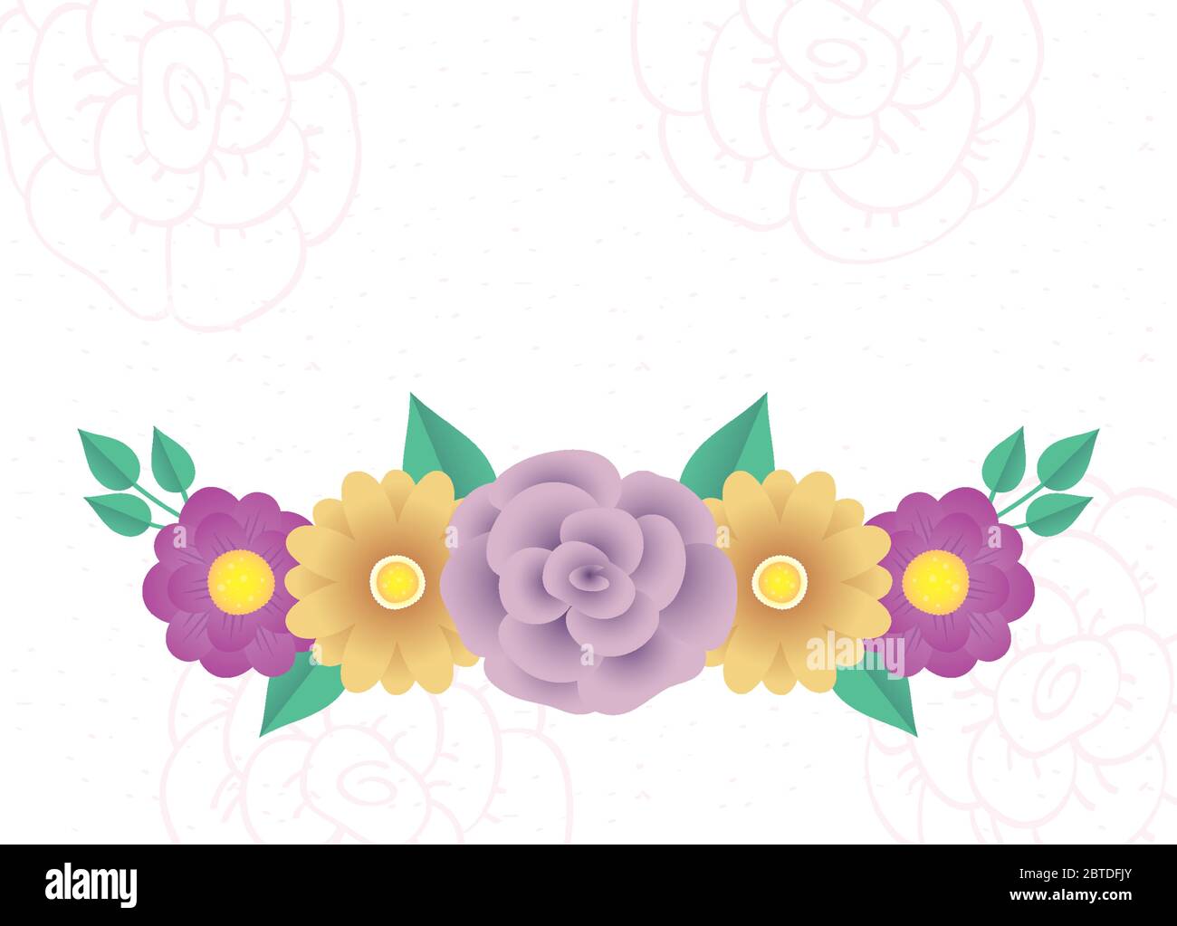 flowers and leafs decorative frame Stock Vector Image & Art - Alamy