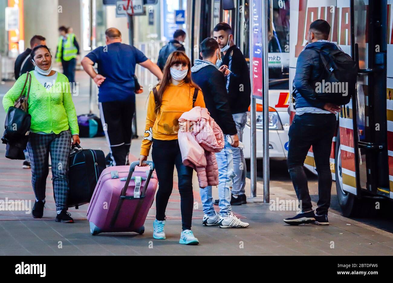 Duesseldorf, North RhineWestphalia, Germany Seasonal workers land at
