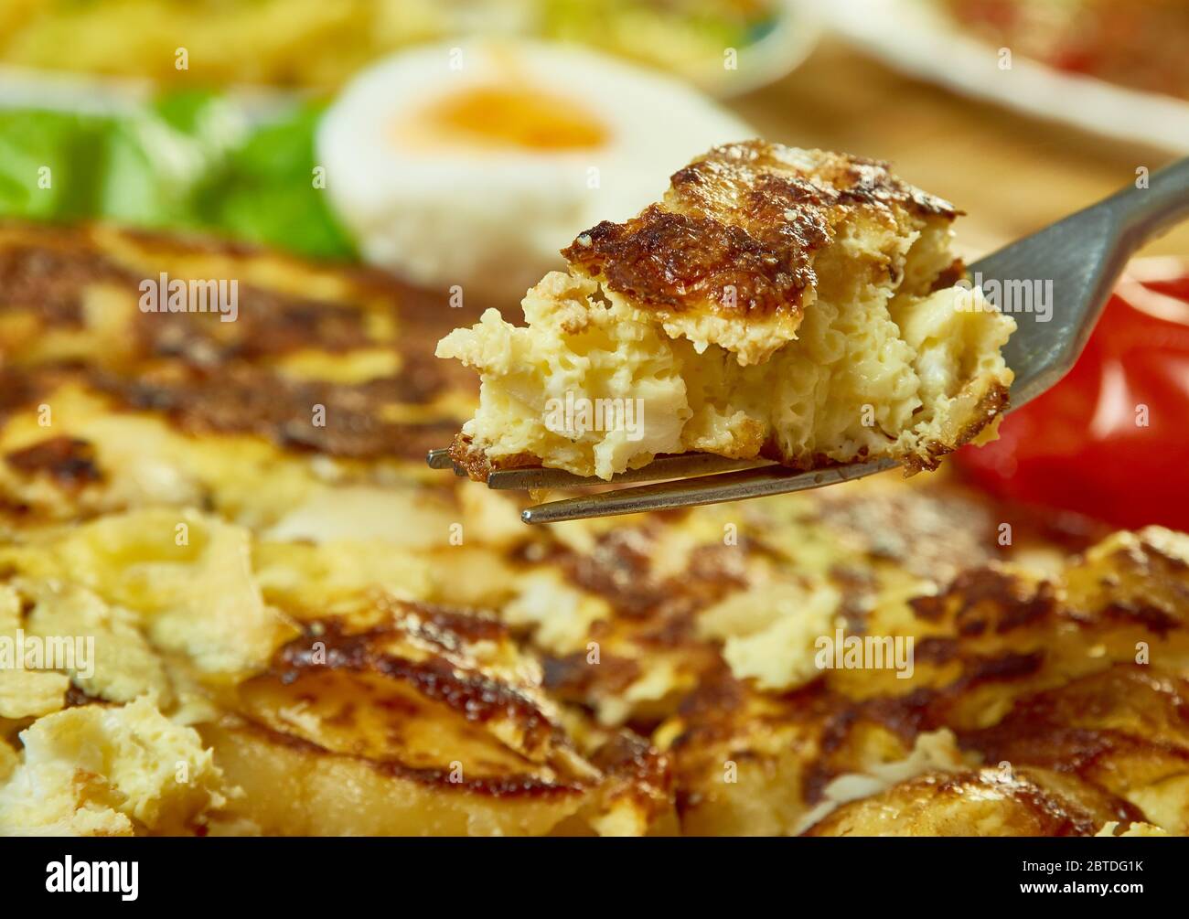 Salt cod tortilla omelet fish with potatoes Stock Photo Alamy