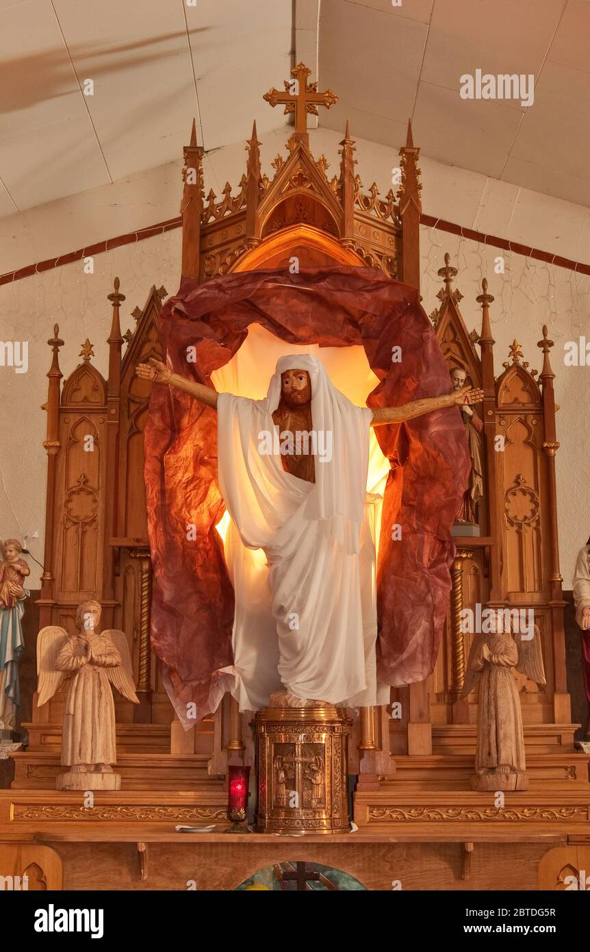 Main altar at Sangre de Cristo Catholic Church in San Luis, Colorado