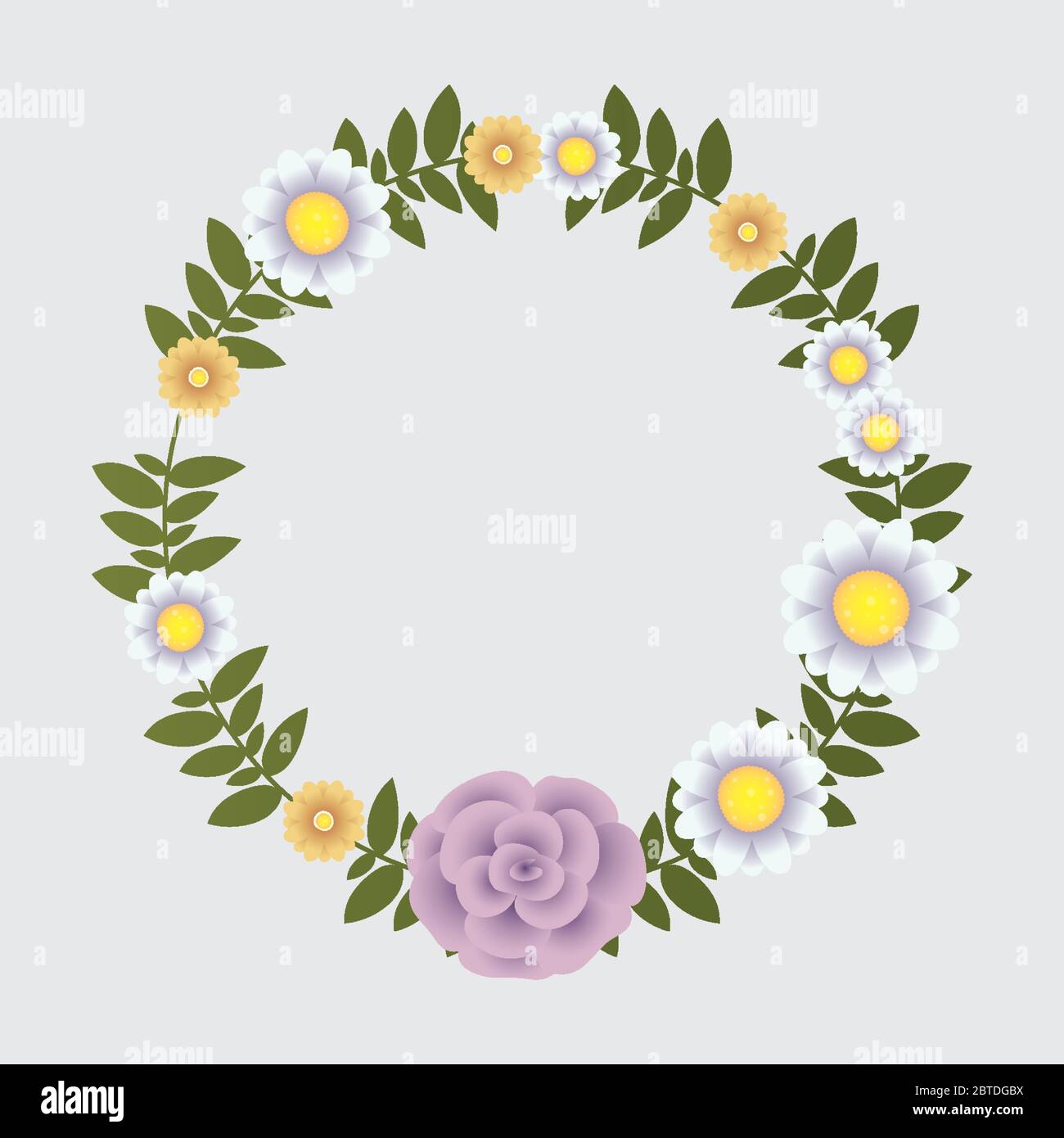flowers and leafs decorative circular frame Stock Vector Image & Art ...