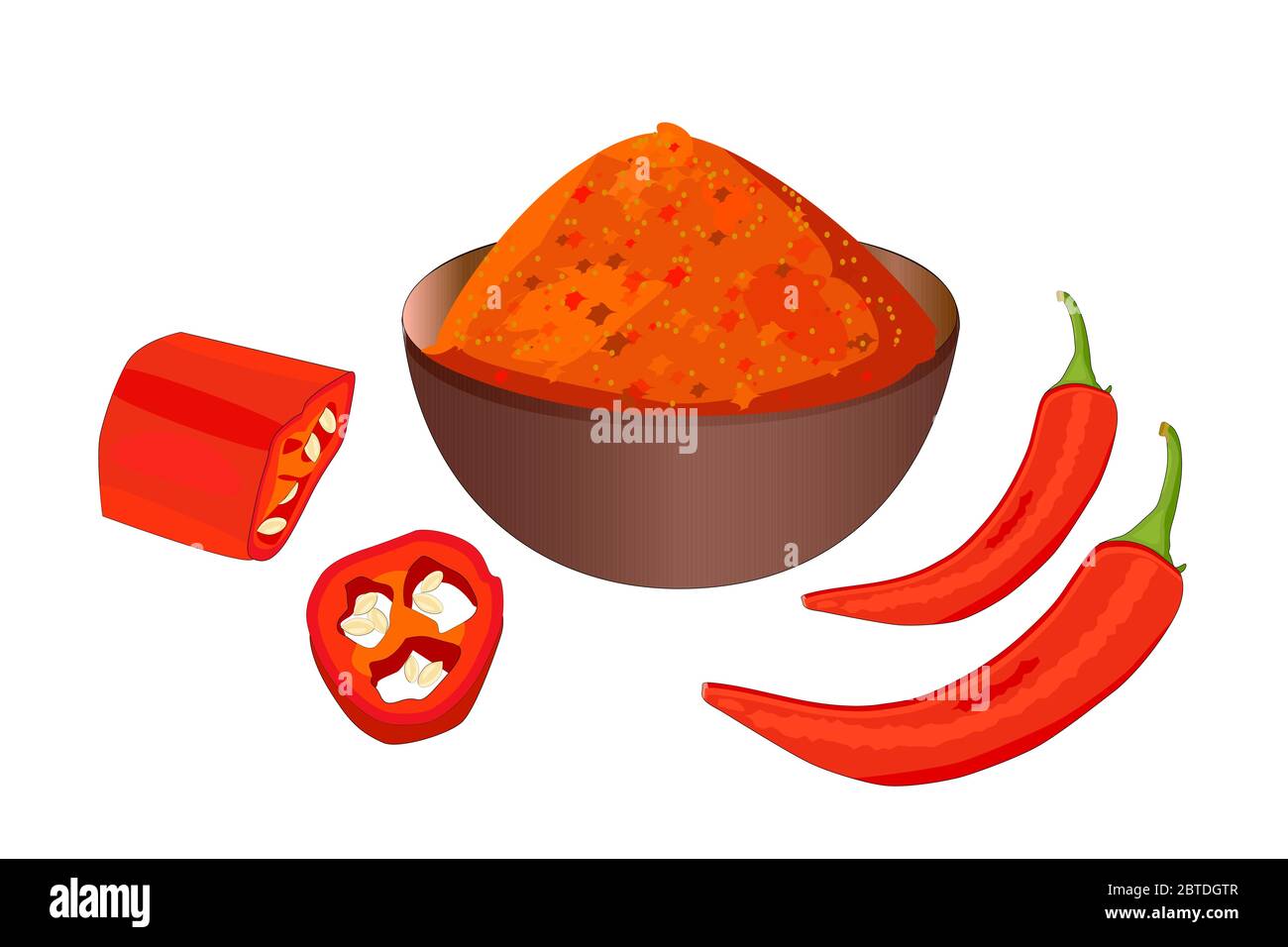 Cayenne pepper isolated on white background. Red hot chili pepper pod