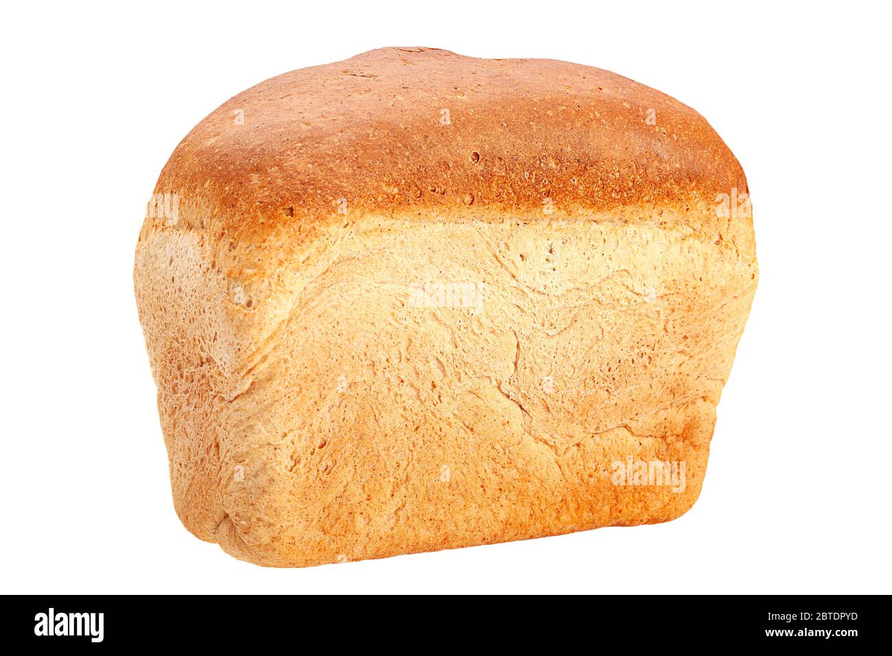 Square bread loaf isolated on white background Stock Photo