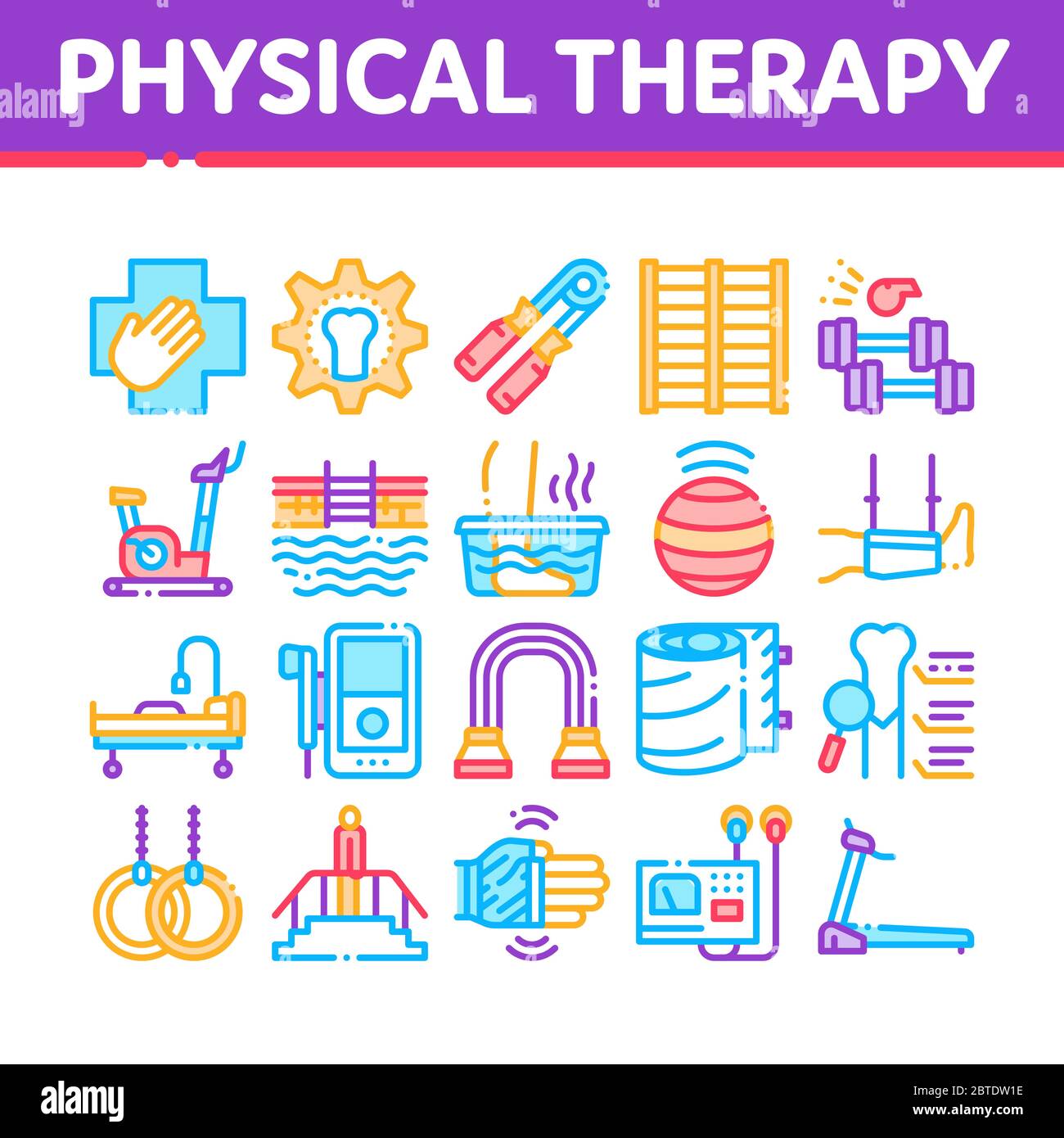 Physical Therapy And Recovery Icons Set Vector Stock Vector Image & Art -  Alamy