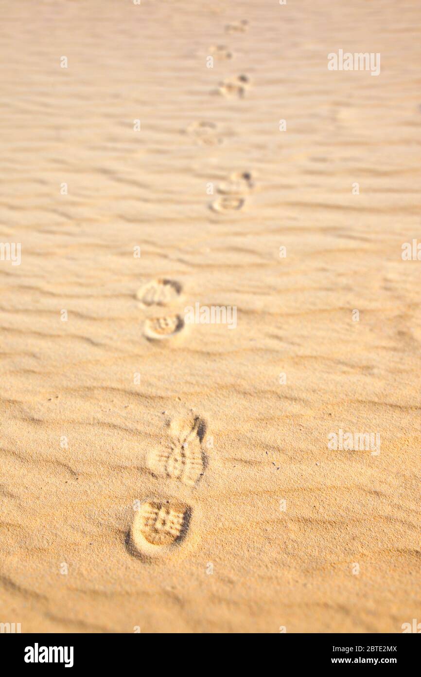 footsteps in the sand, Australia Stock Photo