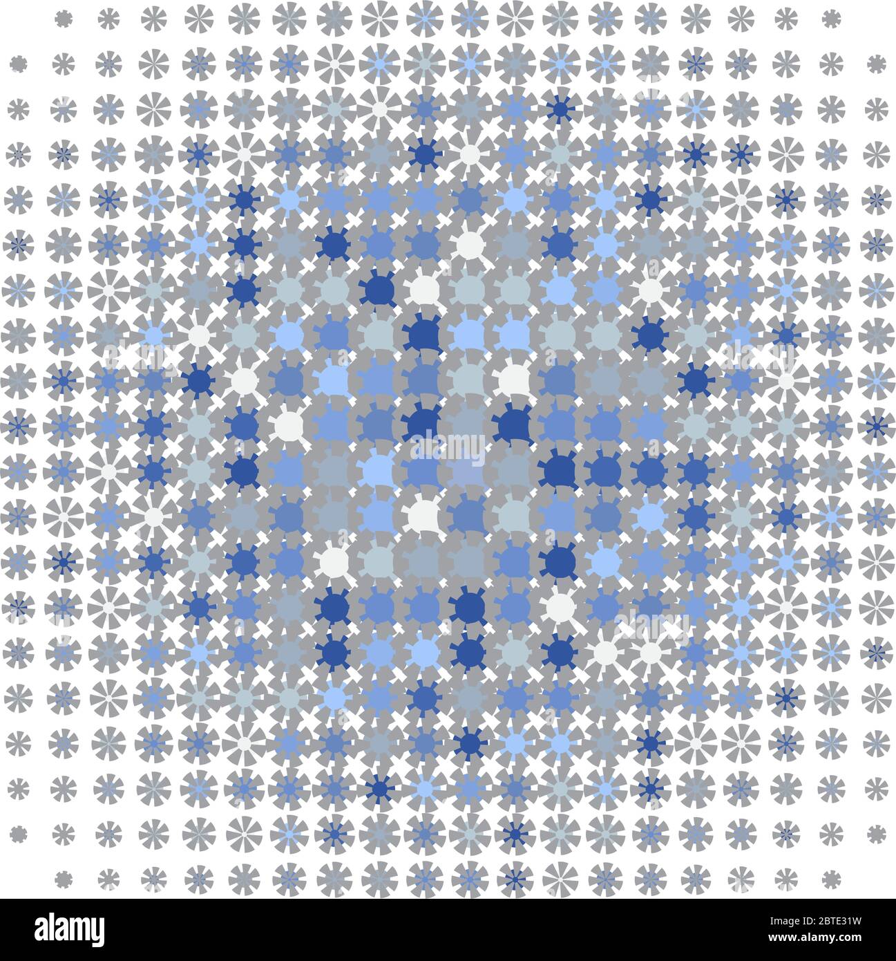 pattern with abstract blue flowers on white background Stock Vector ...