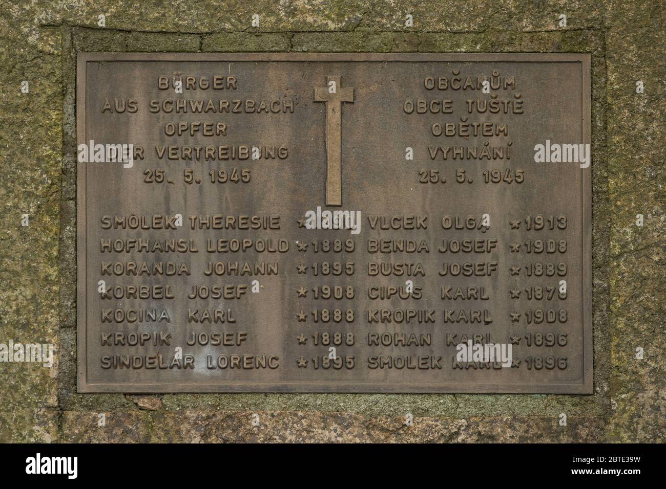 Tust, Czech Republic. 24th May, 2020. Tens of people remember the events from May 24, 1945 when partisans killed 14 people during the deportation of ethnic Germans from the country in Tust, Czech Republic, May 24, 2020. Czech director Bohdan Slama, who made the film Shadow Country about it, and some of his film crew members and actors were among them. According to historians, partisans who came from the Tabor district and some locals massacred the 14 alleged collaborators 75 years ago. Credit: Vaclav Pancer/CTK Photo/Alamy Live News Stock Photo