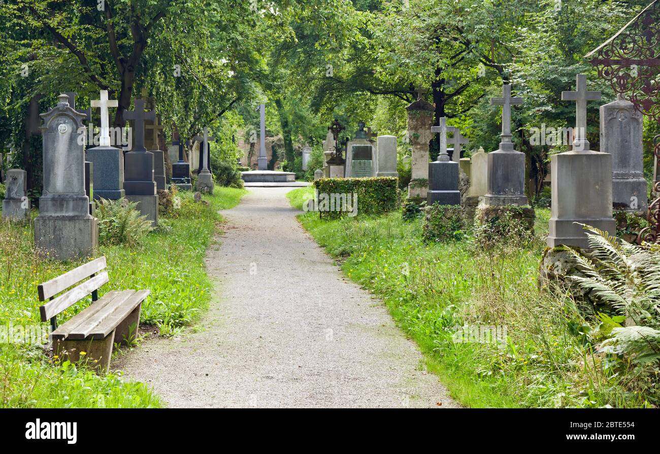 Old South Cemetery of munich , Germany, Bavaria, Muenchen Stock Photo