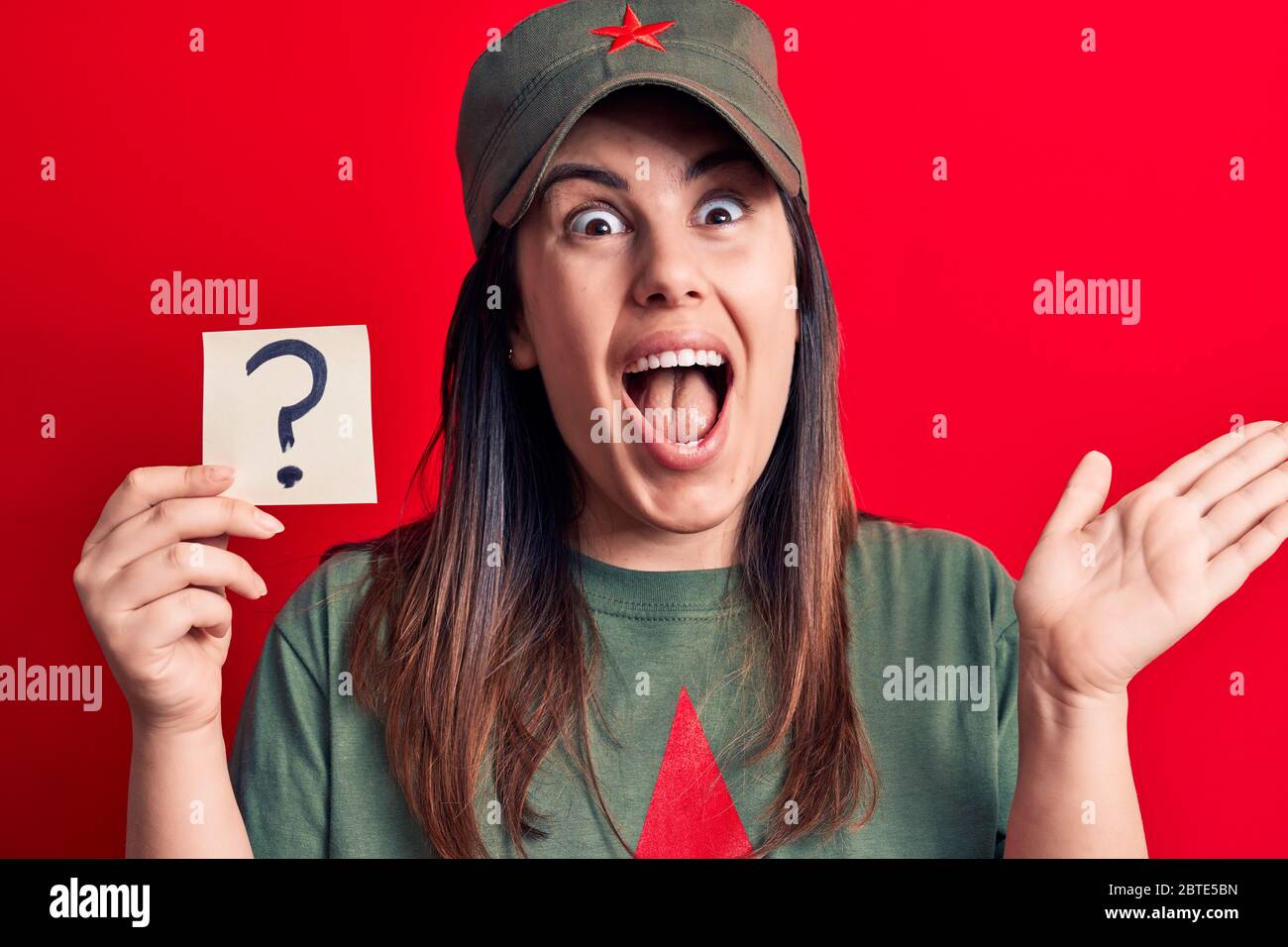 Beautiful woman wearing cap with red 