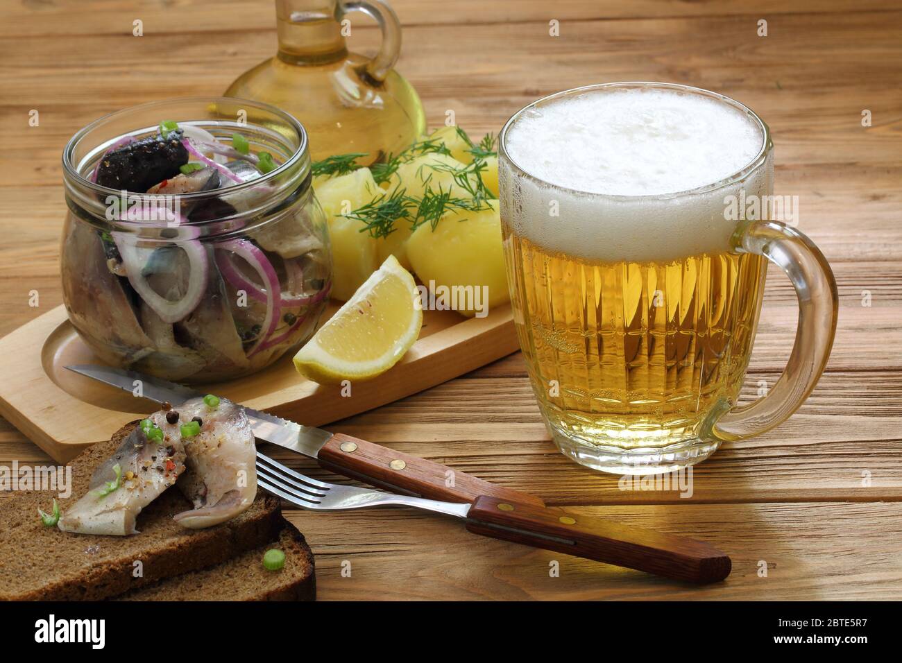 Pickled Mackerel with Potatoes Stock Photo Alamy