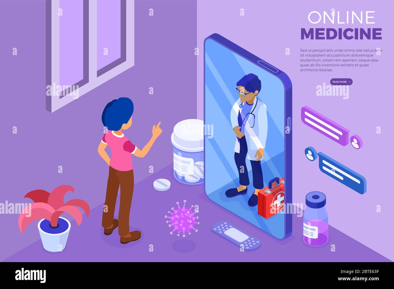 Online Doctor and Medical Diagnostics Isometric Stock Vector Image ...