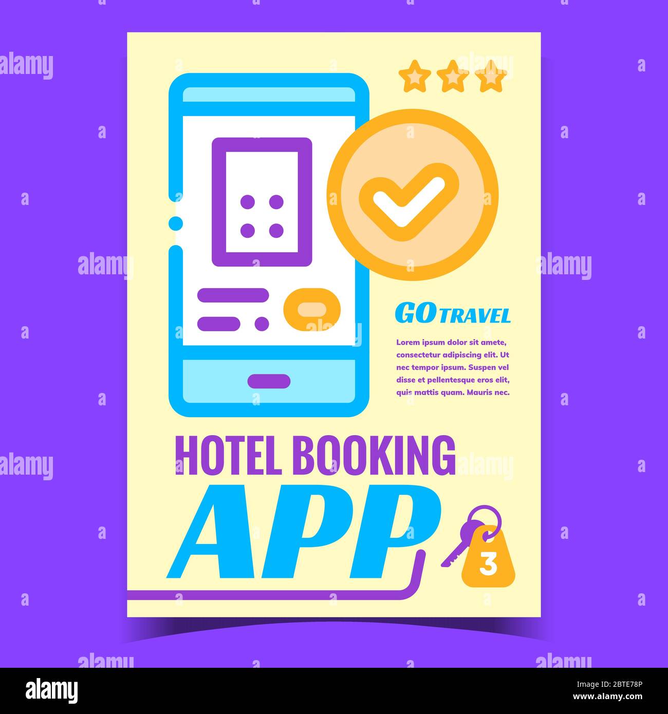 Hotel Booking App Creative Promo Banner Vector Stock Vector Image & Art
