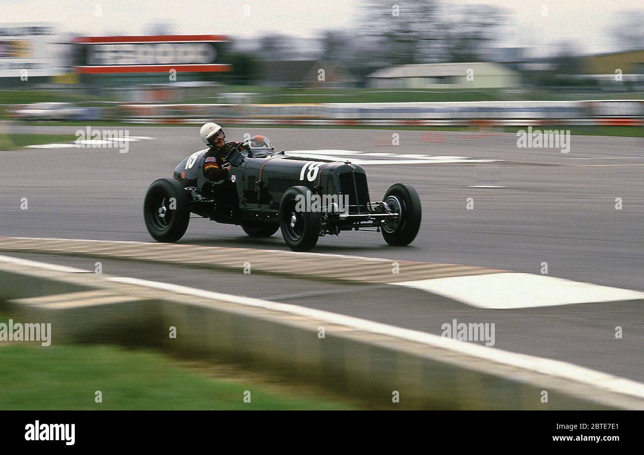 Nick Mason racing his ERA at a VSCC race meeting in late 1980's Stock Photo