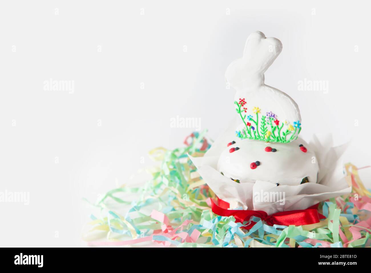 Gingerbread Easter bunny in Russian cake. Orthodox Russian Easter ...