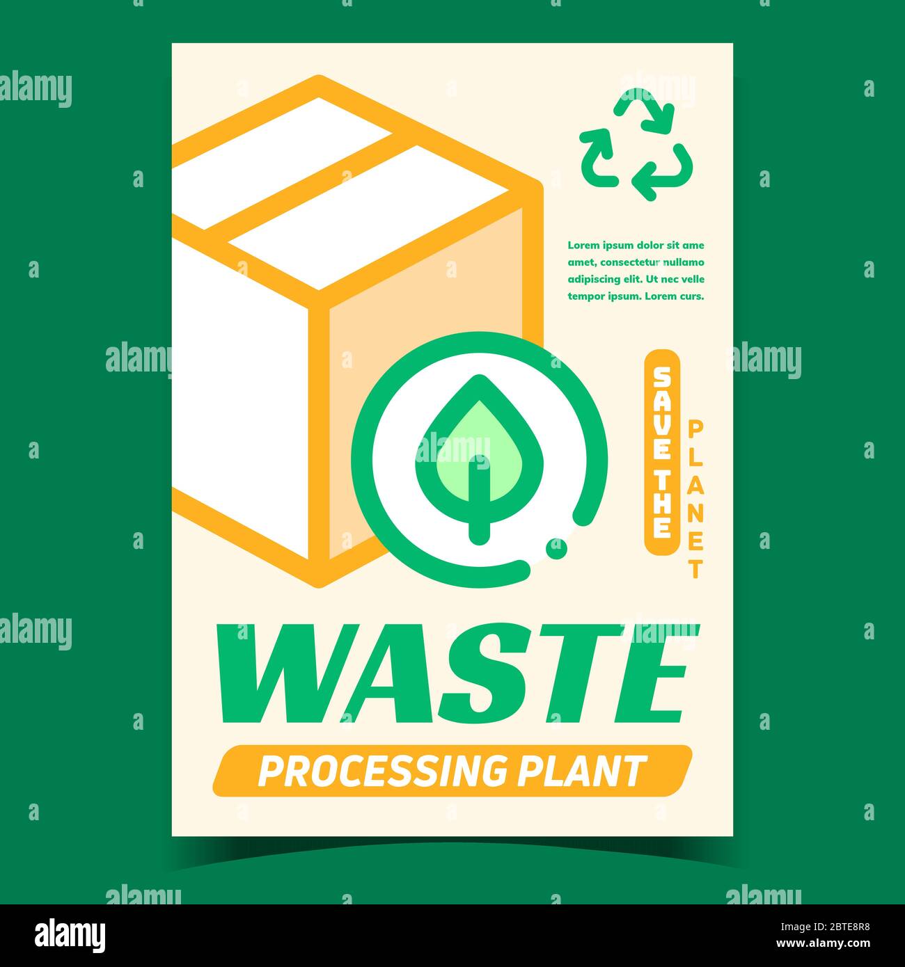 Waste Processing Plant Promotional Banner Vector Stock Vector